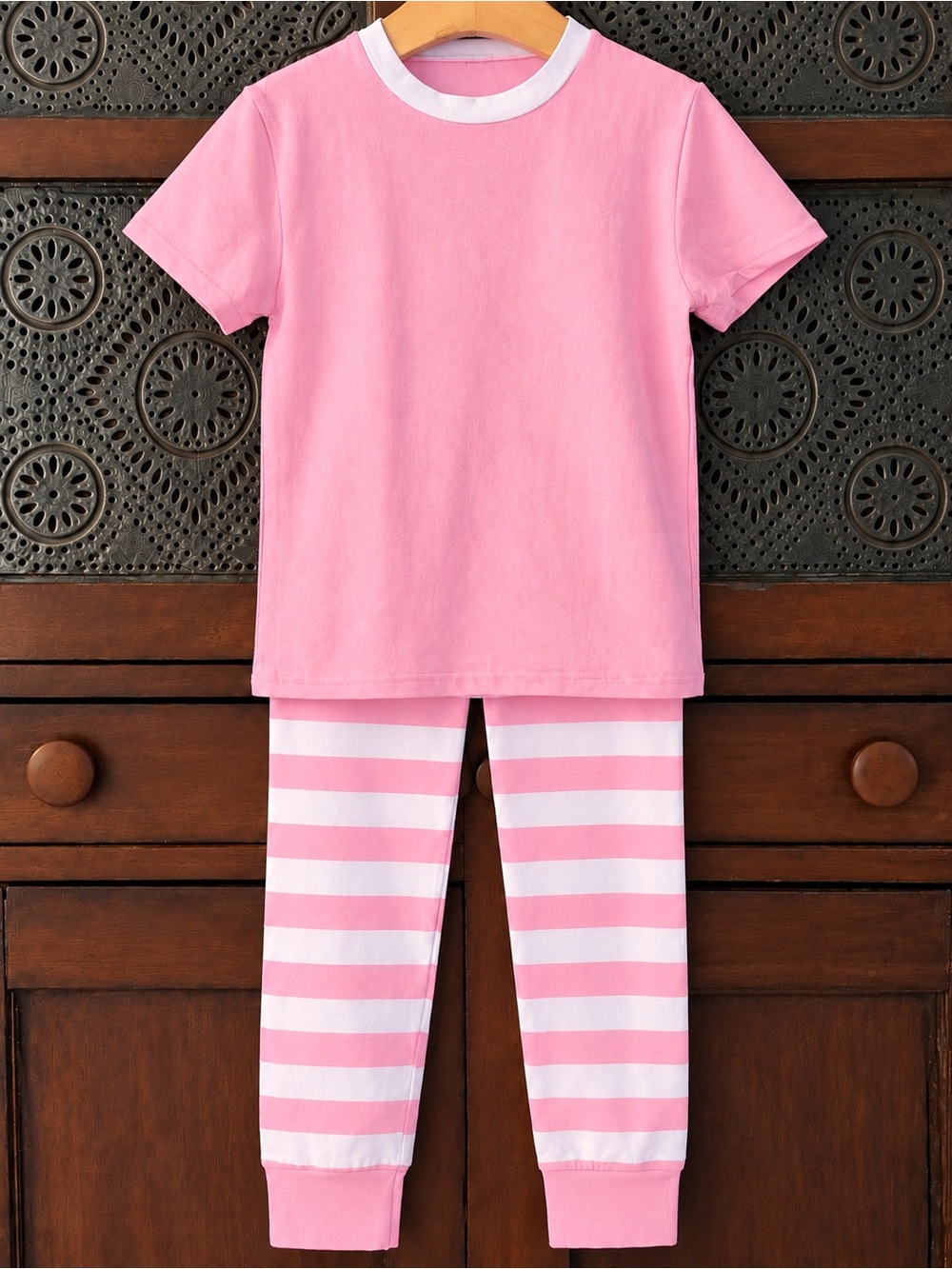 Girls 7-8 Pajamas New With Tags Pink And White Sleepwear Two Piece Boutique